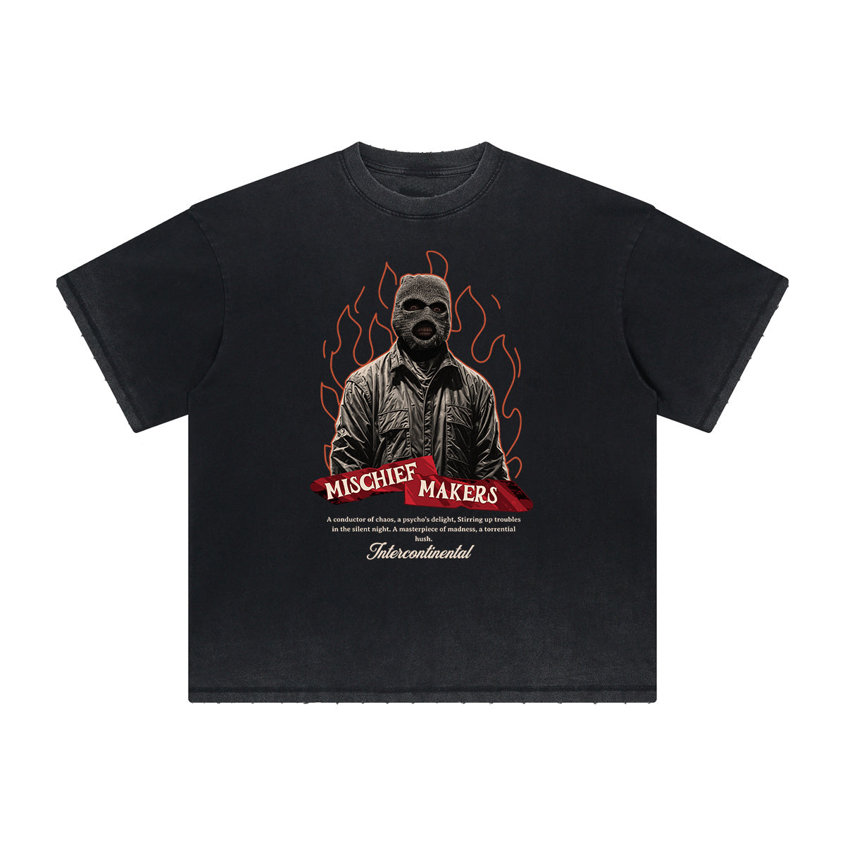 Heavyweight Faded Gangsta Pattern Tee