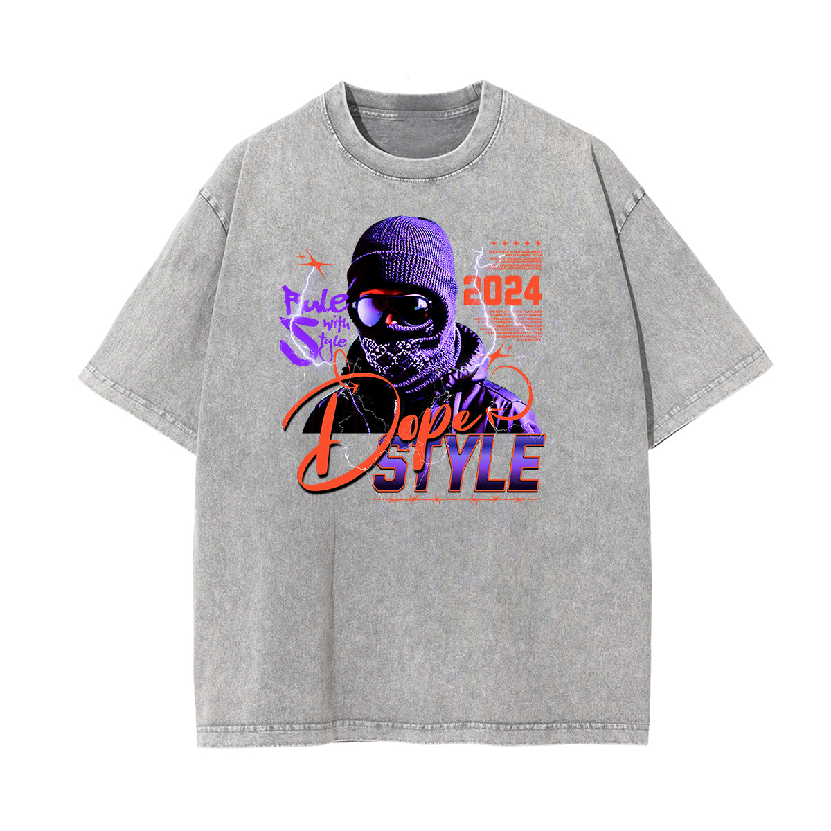 Vintage Faded Gangsta Pattern Tee