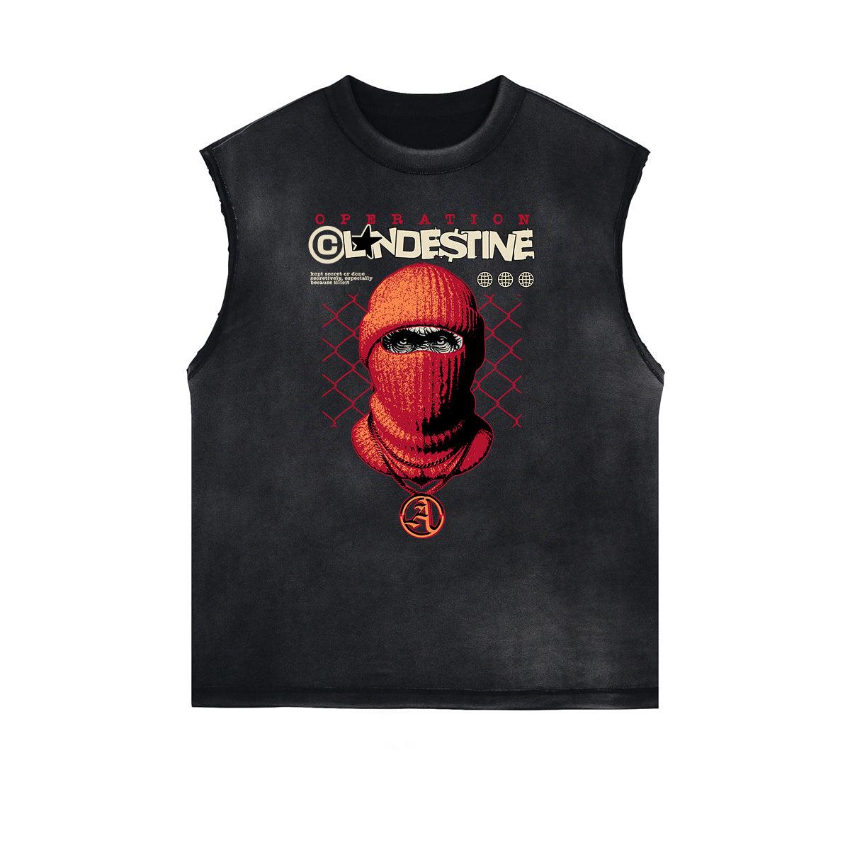 Frayed Edge Sleeveless Gangsta Graphic Tee