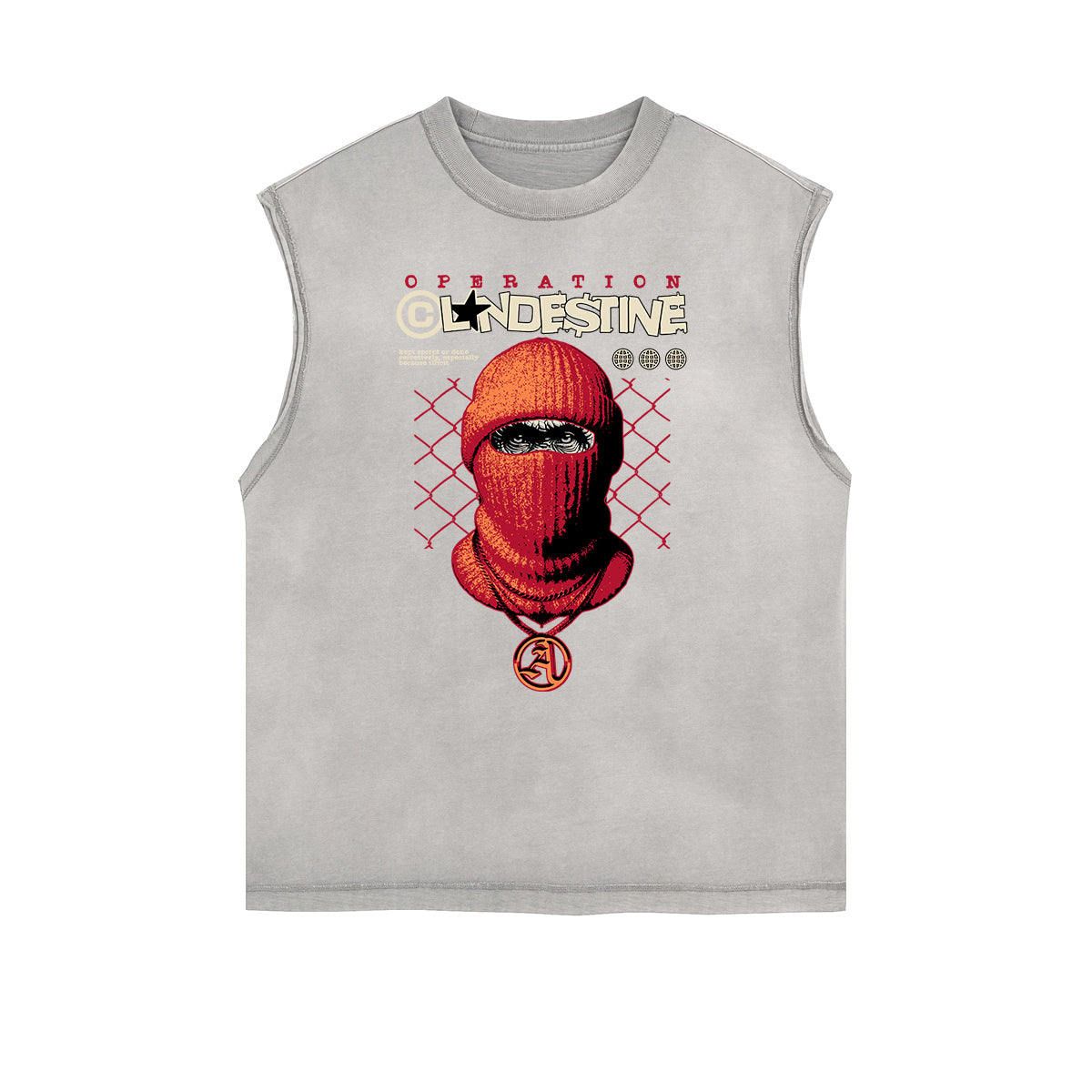 Frayed Edge Gangsta Pattern Tank Top