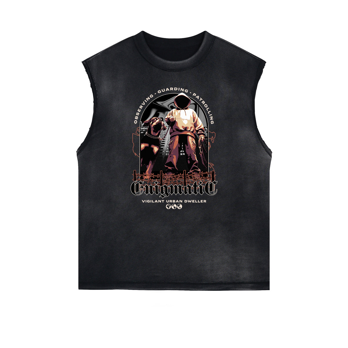 Frayed Edge Sleeveless Gangsta Graphic Tee