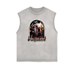 Frayed Edge Gangsta Pattern Tank Top