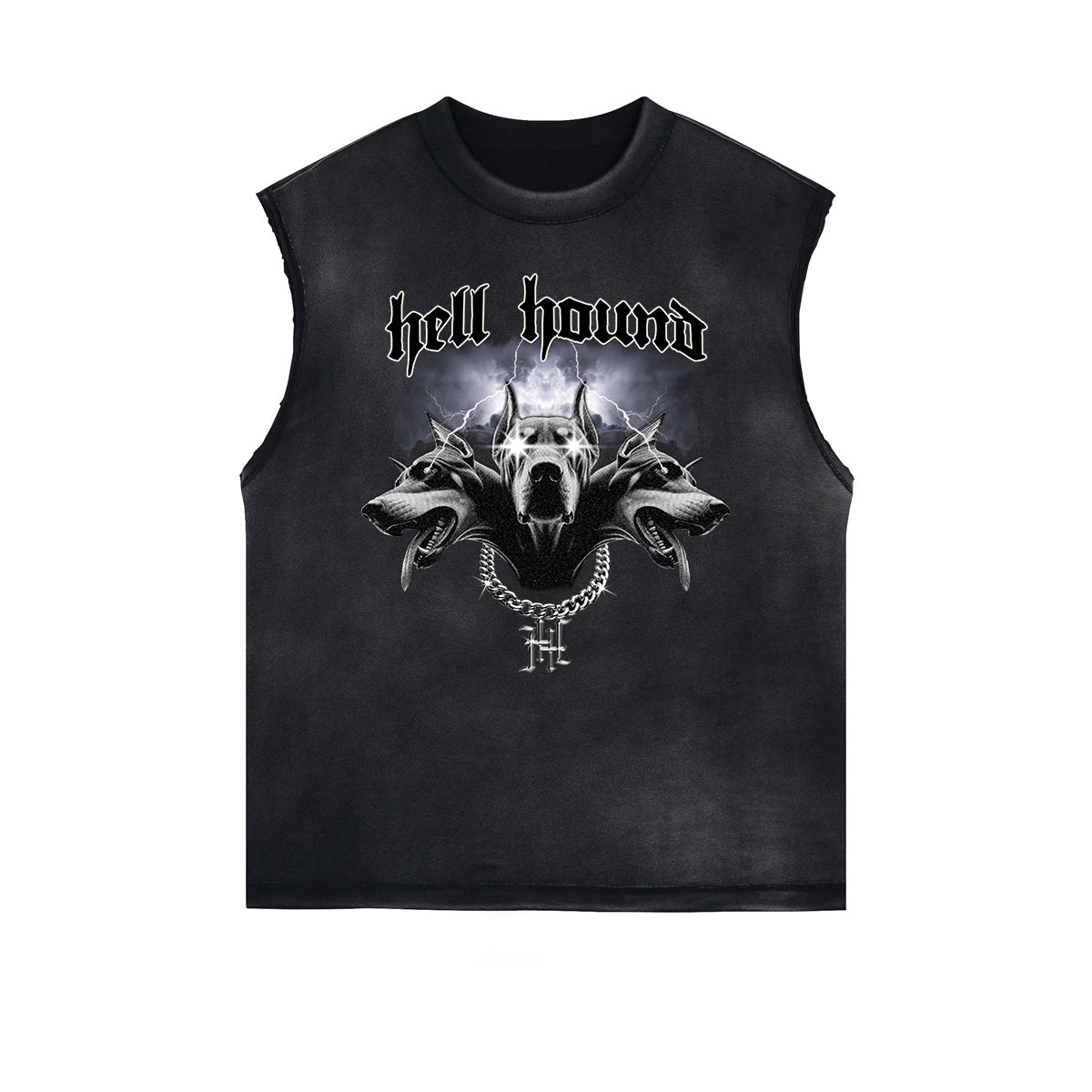 Frayed Edge Sleeveless Gangsta Graphic Tee