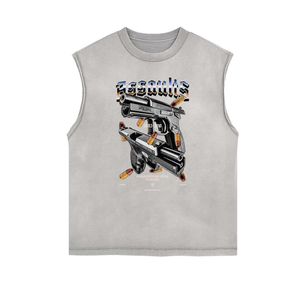 Frayed Edge Gangsta Pattern Tank Top