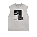 Frayed Edge Gangsta Pattern Tank Top