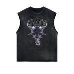 Frayed Edge Sleeveless Gangsta Graphic Tee