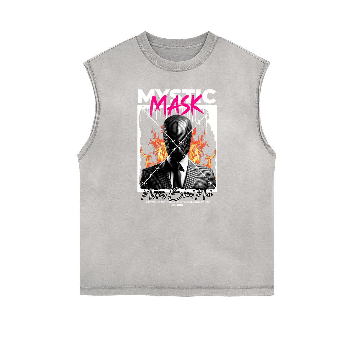 Frayed Edge Gangsta Pattern Tank Top