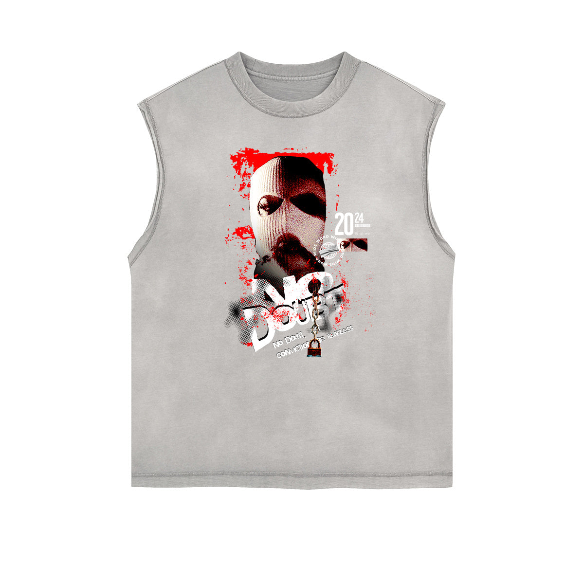 Frayed Edge Gangsta Pattern Tank Top