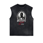 Frayed Edge Sleeveless Gangsta Graphic Tee