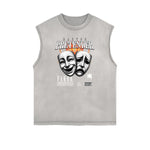 Faded Frayed Gangsta Graphic Tank Top