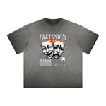 Distressed Faded Gangsta Pattern Tee