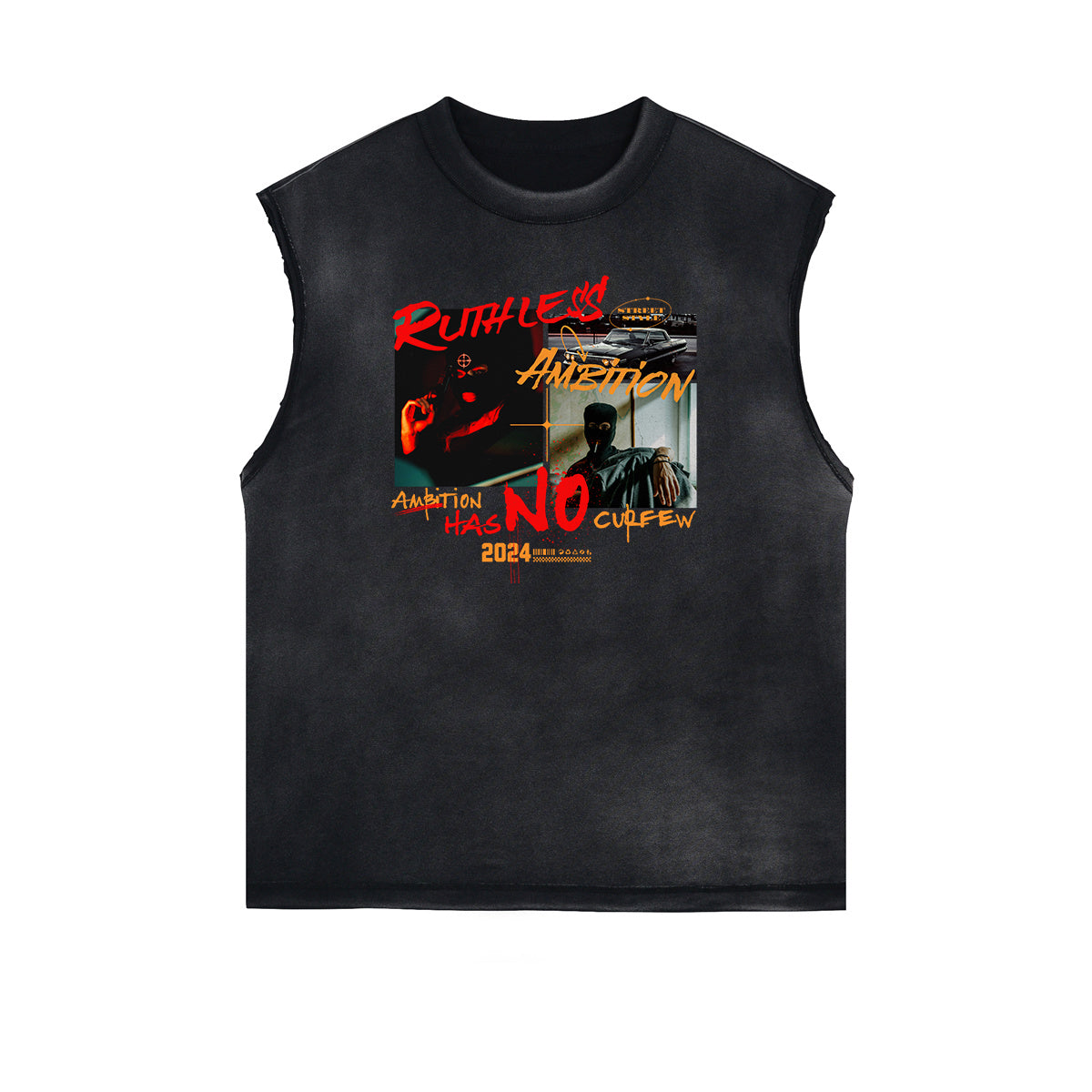 Vintage Sleeveless Gangsta Graphic Tee