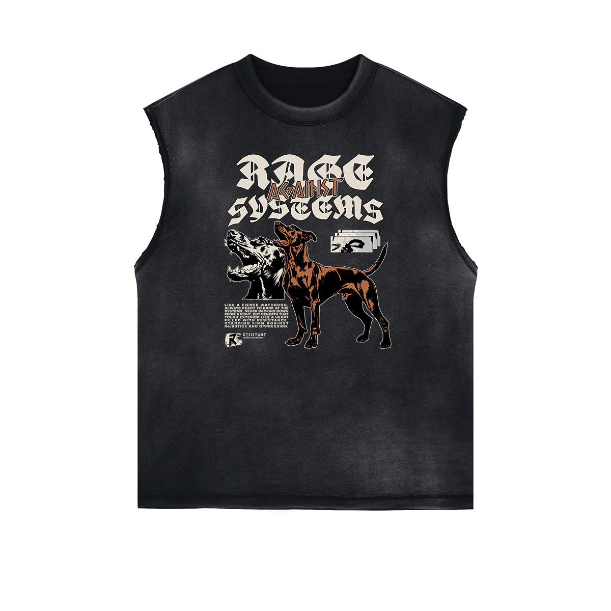 Vintage Sleeveless Gangsta Graphic Tee