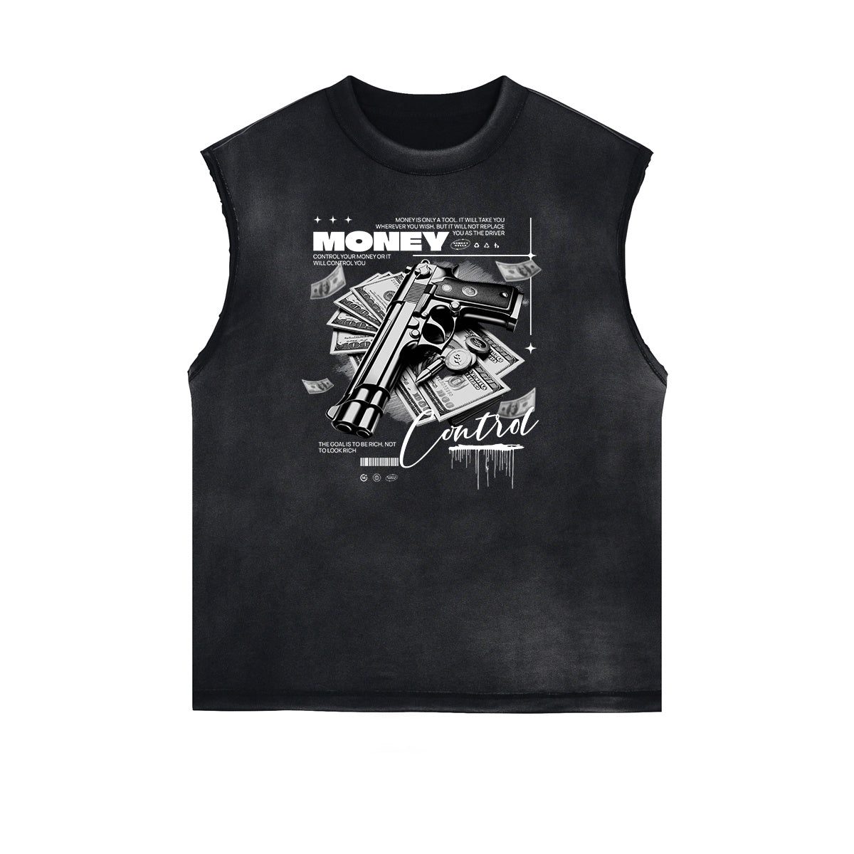 Vintage Sleeveless Gangsta Graphic Tee