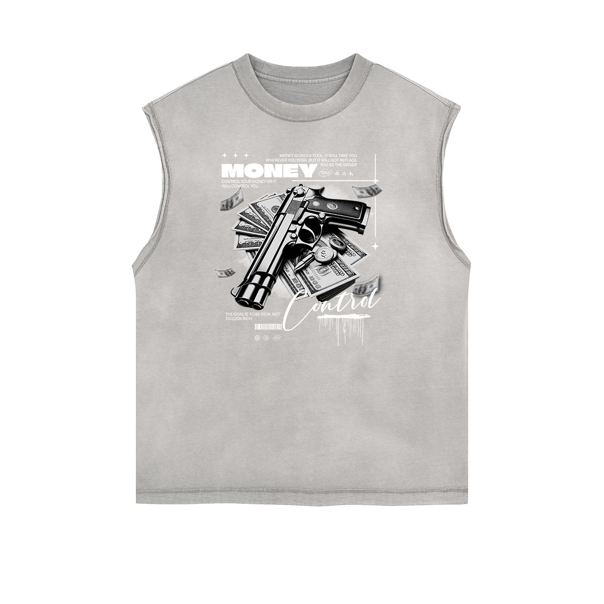 Faded Frayed Gangsta Graphic Tank Top