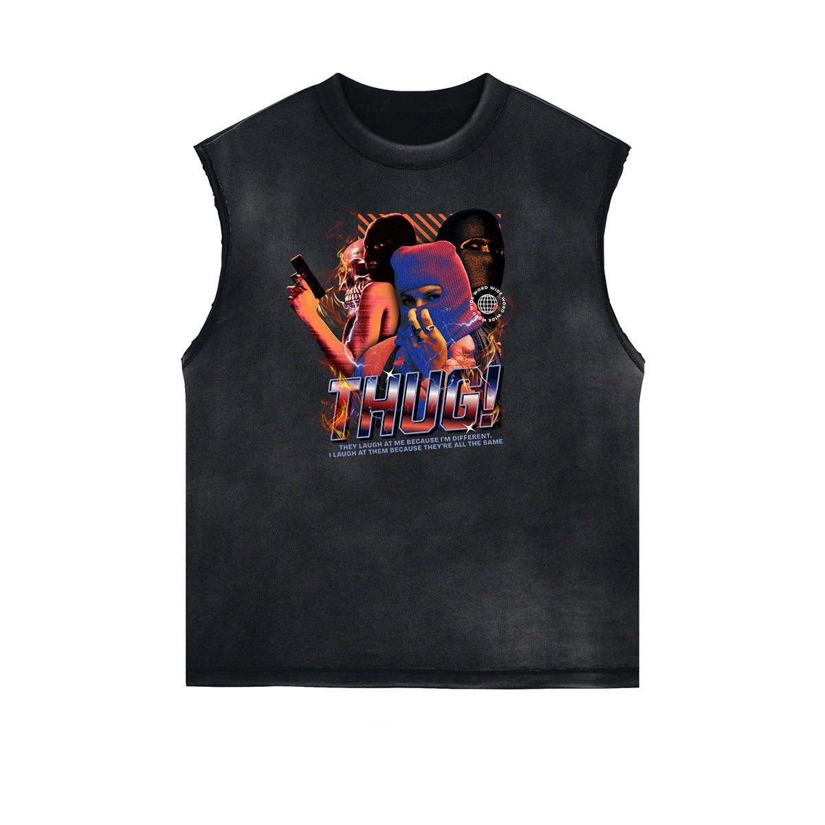 Vintage Sleeveless Gangsta Graphic Tee