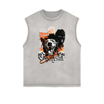 Faded Frayed Gangsta Graphic Tank Top