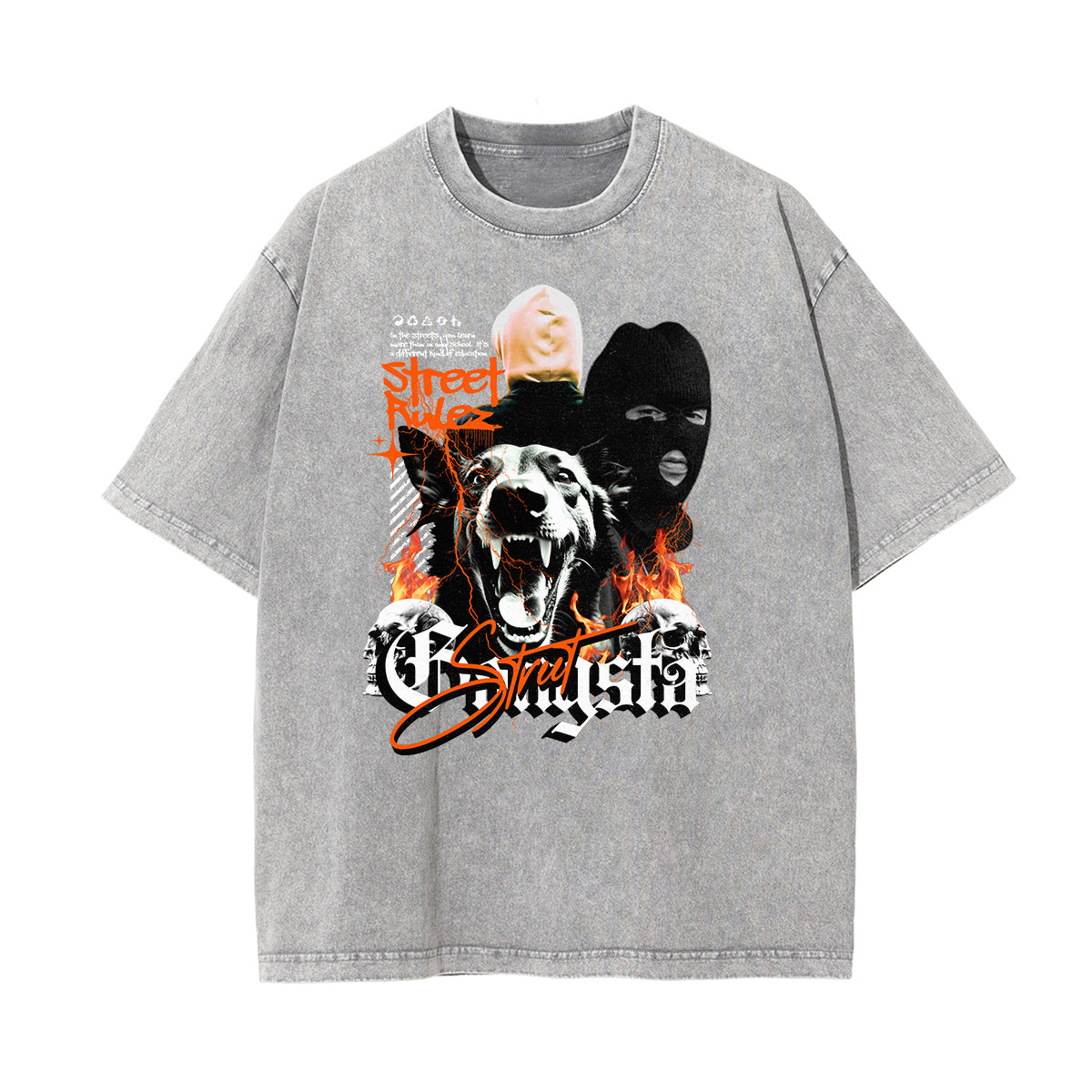 Stone Wash Gangsta Graphic Tee