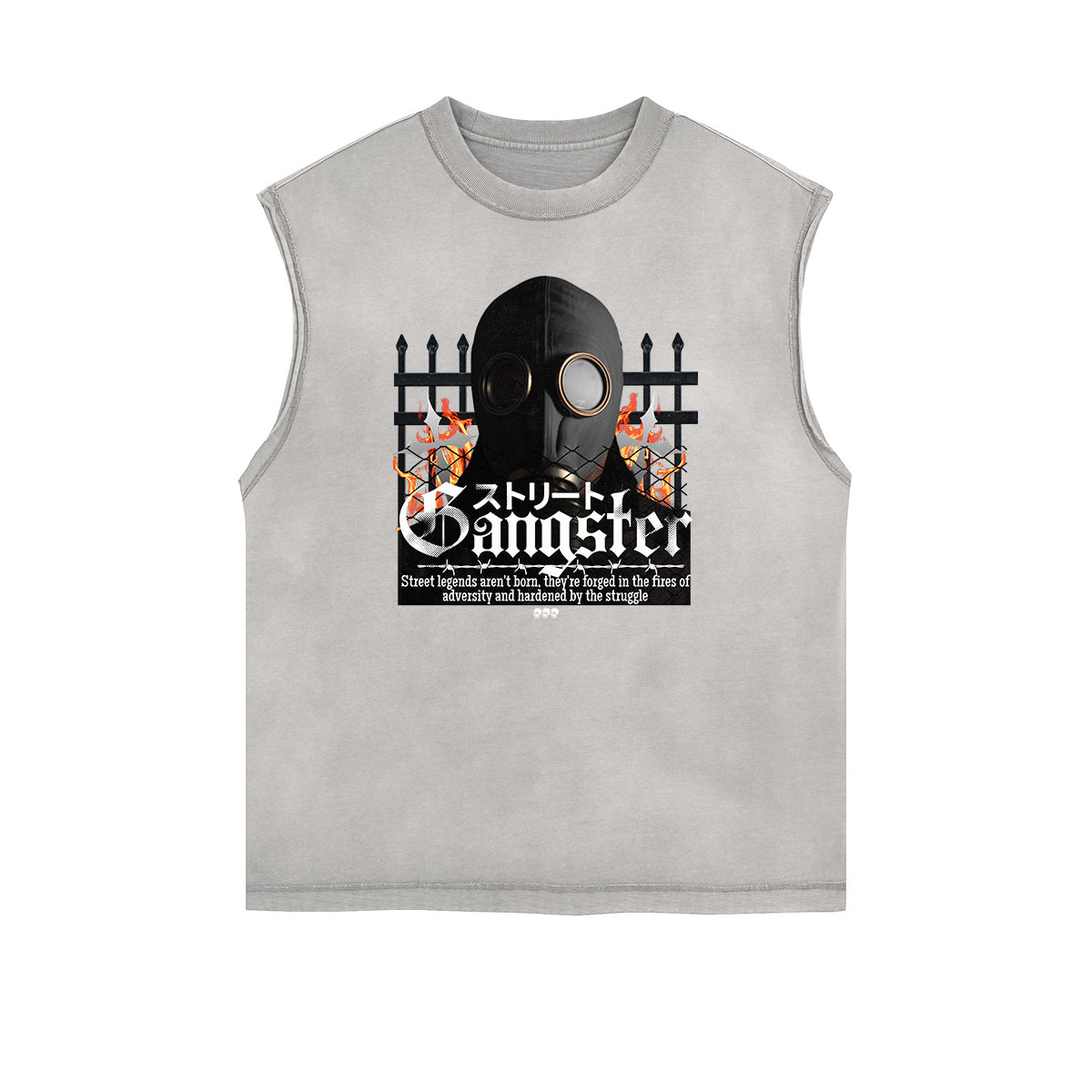 Faded Frayed Gangsta Graphic Tank Top