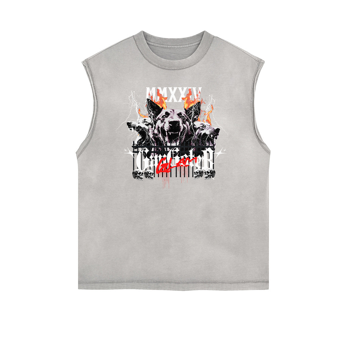 Sleeveless Rebel Soul Gangsta Pattern Tee