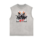 Sleeveless Rebel Soul Gangsta Pattern Tee