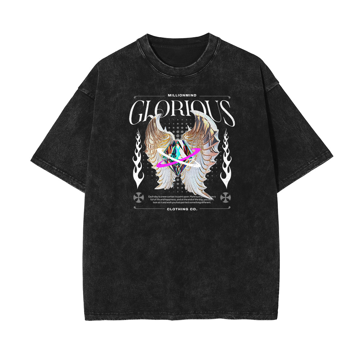 Washed Chrome Y2K Streetwear Graphic Tee