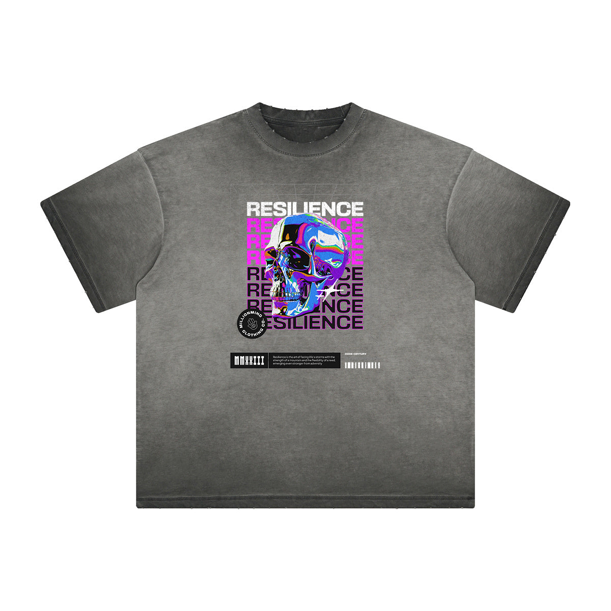 Heavyweight Chrome Y2K Streetwear Pattern Tee