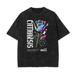 Washed Chrome Y2K Streetwear Graphic Tee