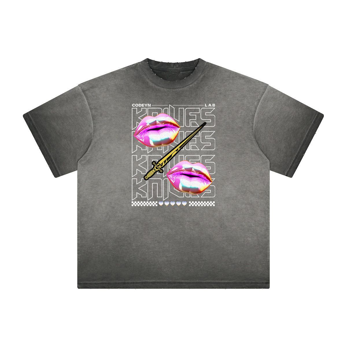 Heavyweight Chrome Y2K Streetwear Pattern Tee