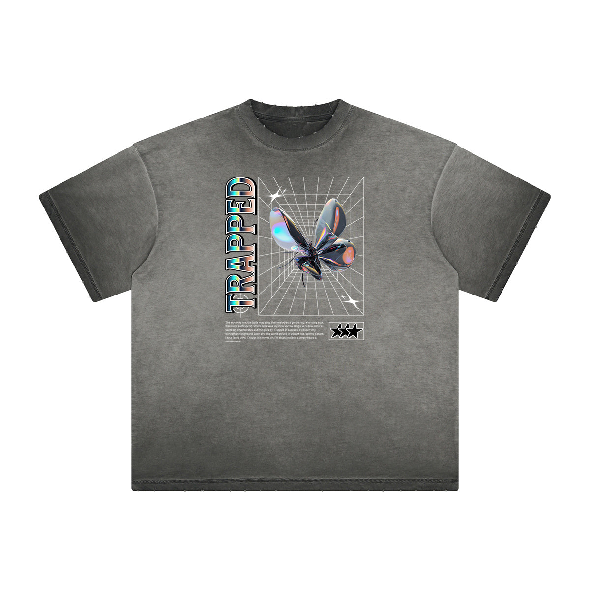 Heavyweight Chrome Y2K Streetwear Pattern Tee