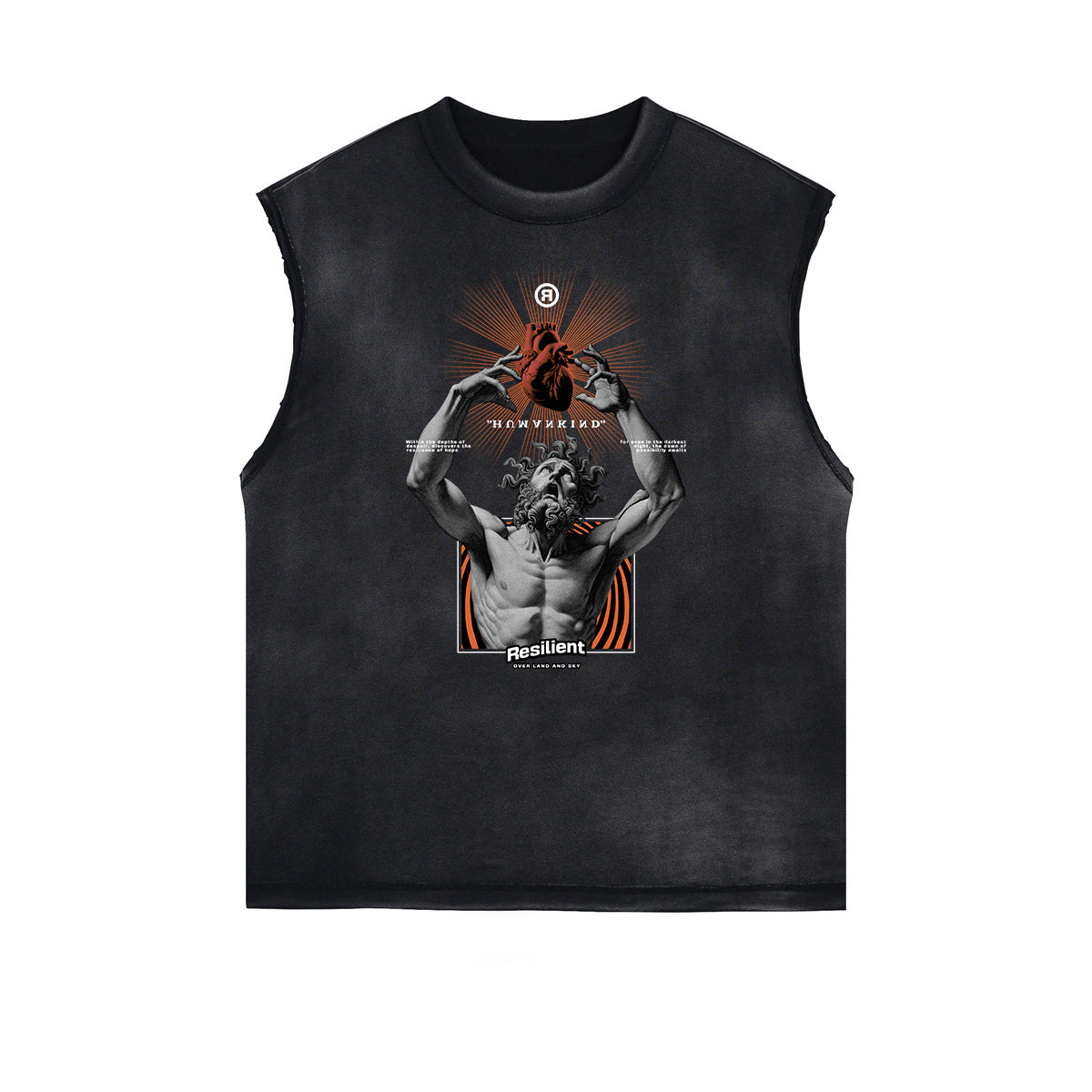 Sleeveless Celestial & Angel Statue Tee