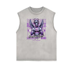 Faded Sleeveless Celestial & Angel Statue T Shirt