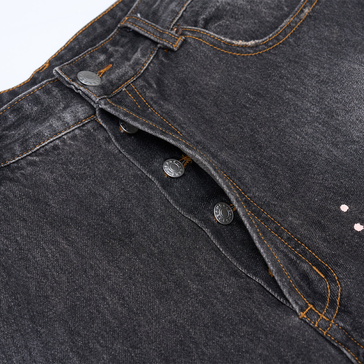 Paint Splatter Vintage Washed Straight Leg Jeans