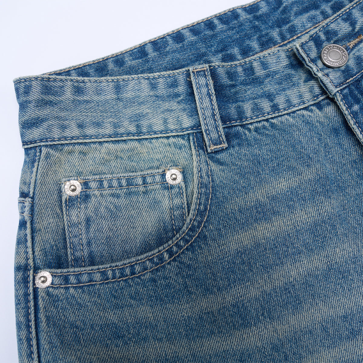 Vintage Light Wash Wide Leg High Rise Jeans