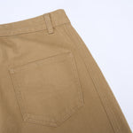 High Waisted Wide Leg Quilted Twill Utility Pants