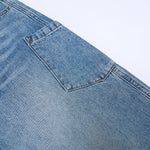 Vintage Washed Light Blue Carpenter Wide-Leg Jeans