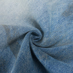 Paint Splatter Distressed Wide Leg Light Blue Jeans