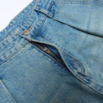 Vintage Washed Wide Leg Pleated Relaxed Jeans