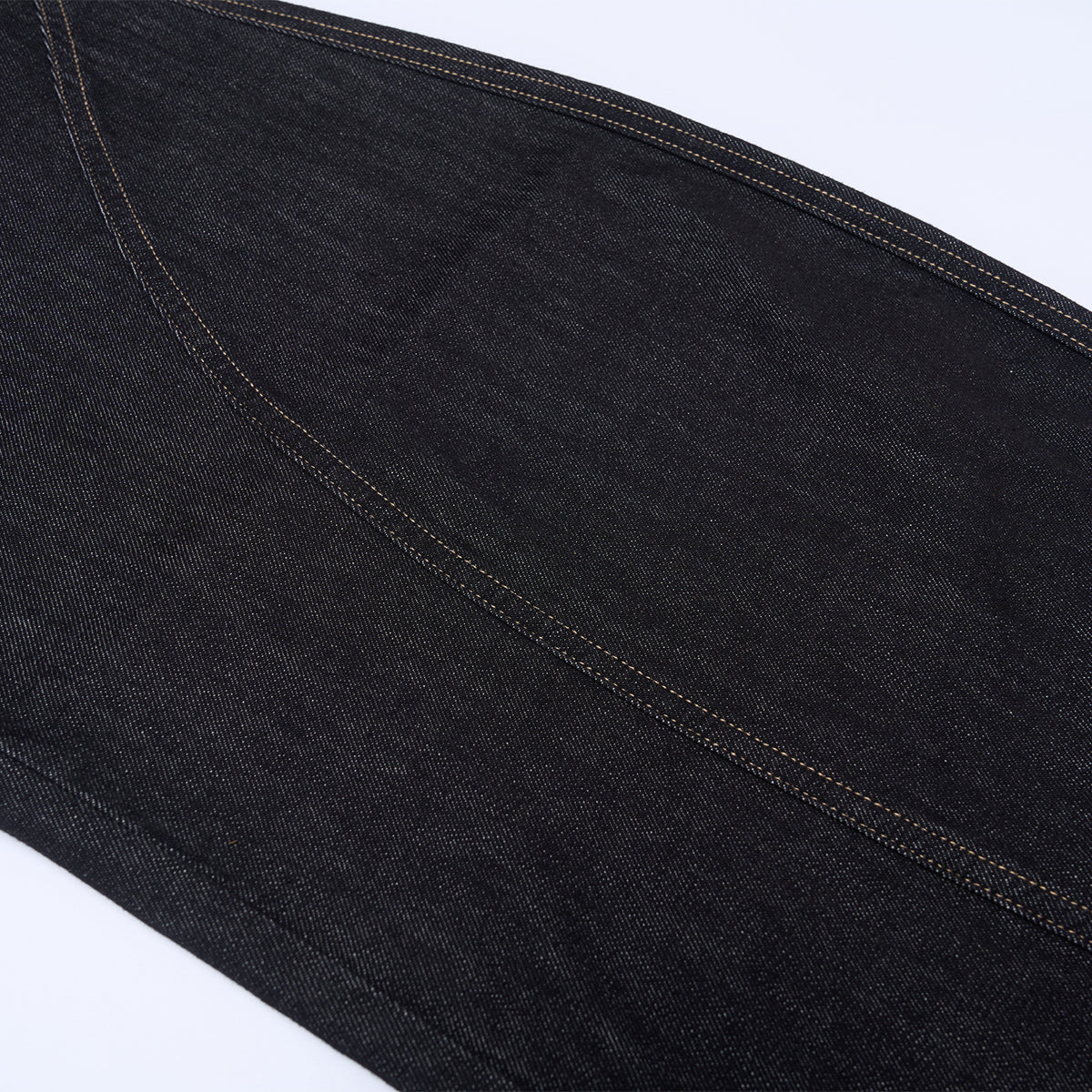 Curved Seam Wide Leg Denim Trousers Dark Indigo Wash