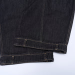 Curved Seam Wide Leg Denim Trousers Dark Indigo Wash