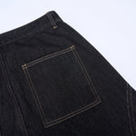 Curved Seam Wide Leg Denim Trousers Dark Indigo Wash