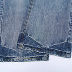 Distressed Hem Light Wash Wide Leg High Rise Jeans