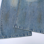 Light Blue Distressed Wide Leg Denim Jeans