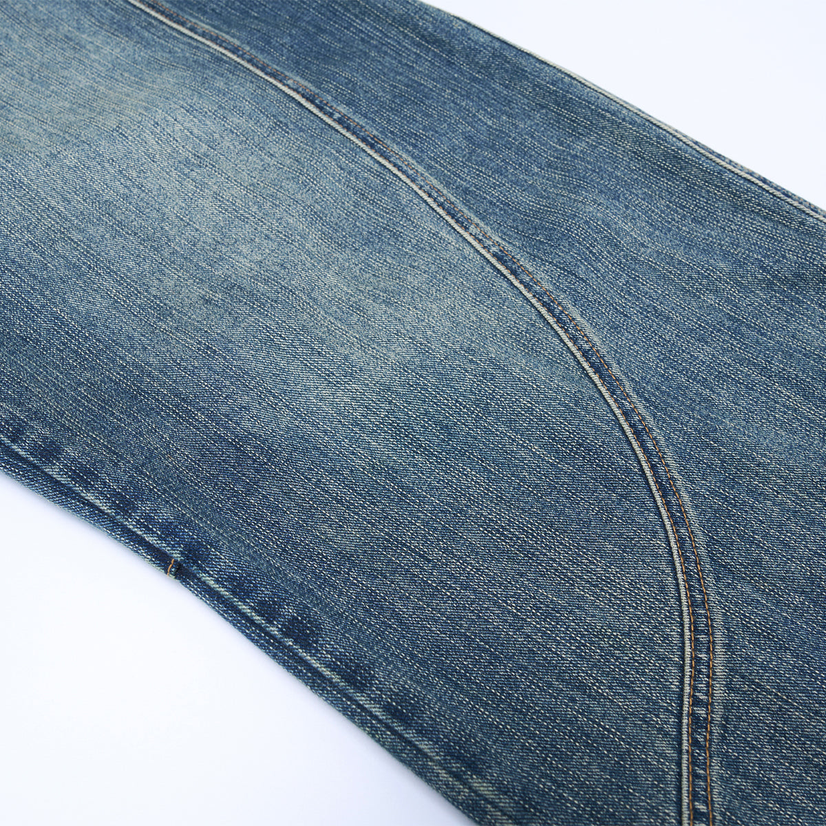 Vintage Contrast Fade Dark Wash Curved Wide Leg Jeans