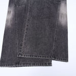 Charcoal Grey Wide-Leg Vintage Washed Jeans