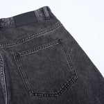 Charcoal Grey Wide-Leg Vintage Washed Jeans