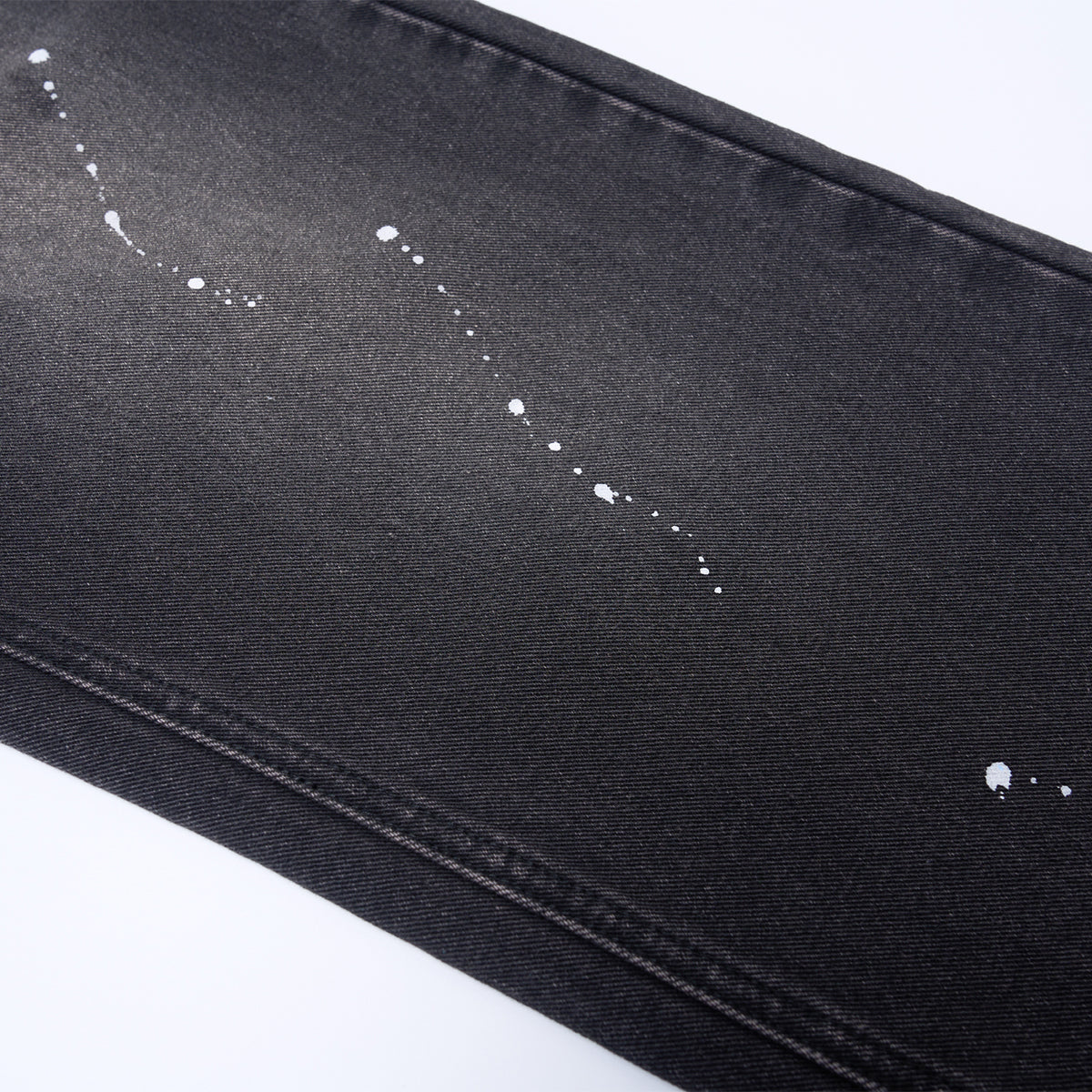 Artistic Paint Splatter Wide Leg Denim Jeans