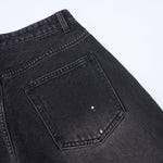 Artistic Paint Splatter Wide Leg Denim Jeans
