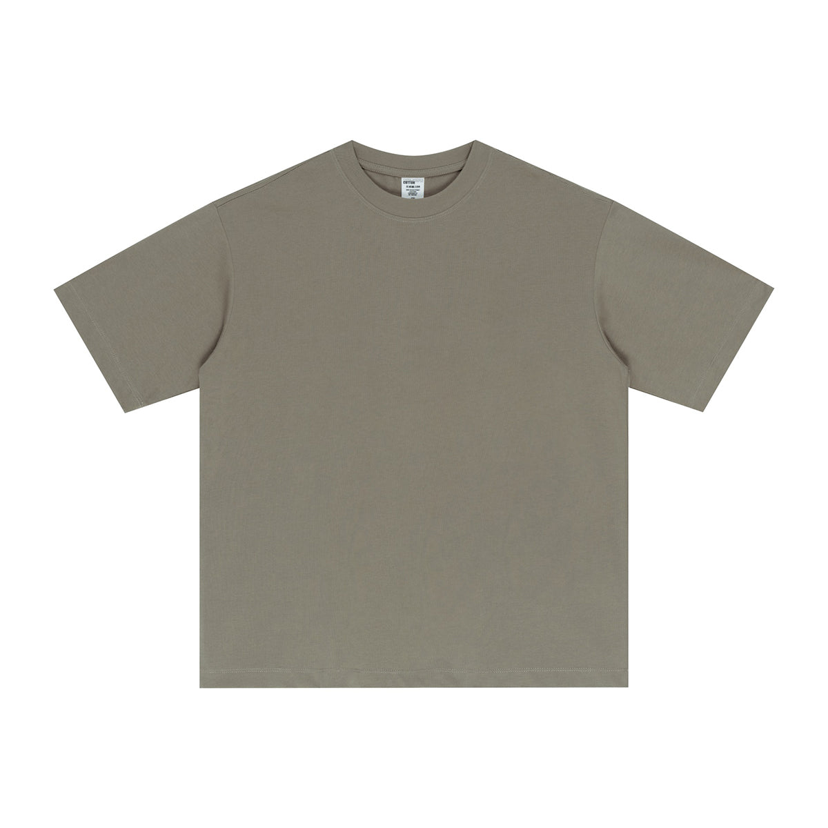 Solid Color Crew Neck Cotton T Shirt 255gsm