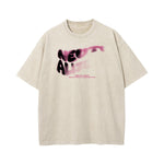 Aesthetic Letters Graphic Washed Tee-INNBLAC Fashion Apparel